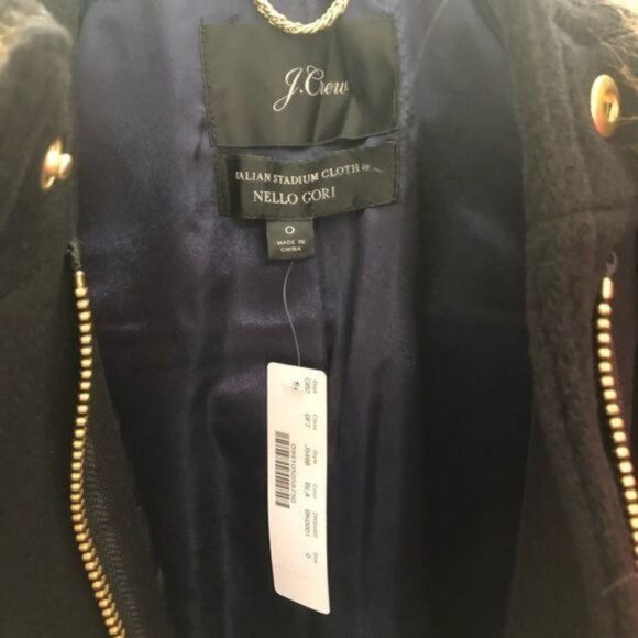 J. Crew Coat Chateau Parka Italian Stadium Cloth Wool Size 0 NWT - Picture 13 of 15